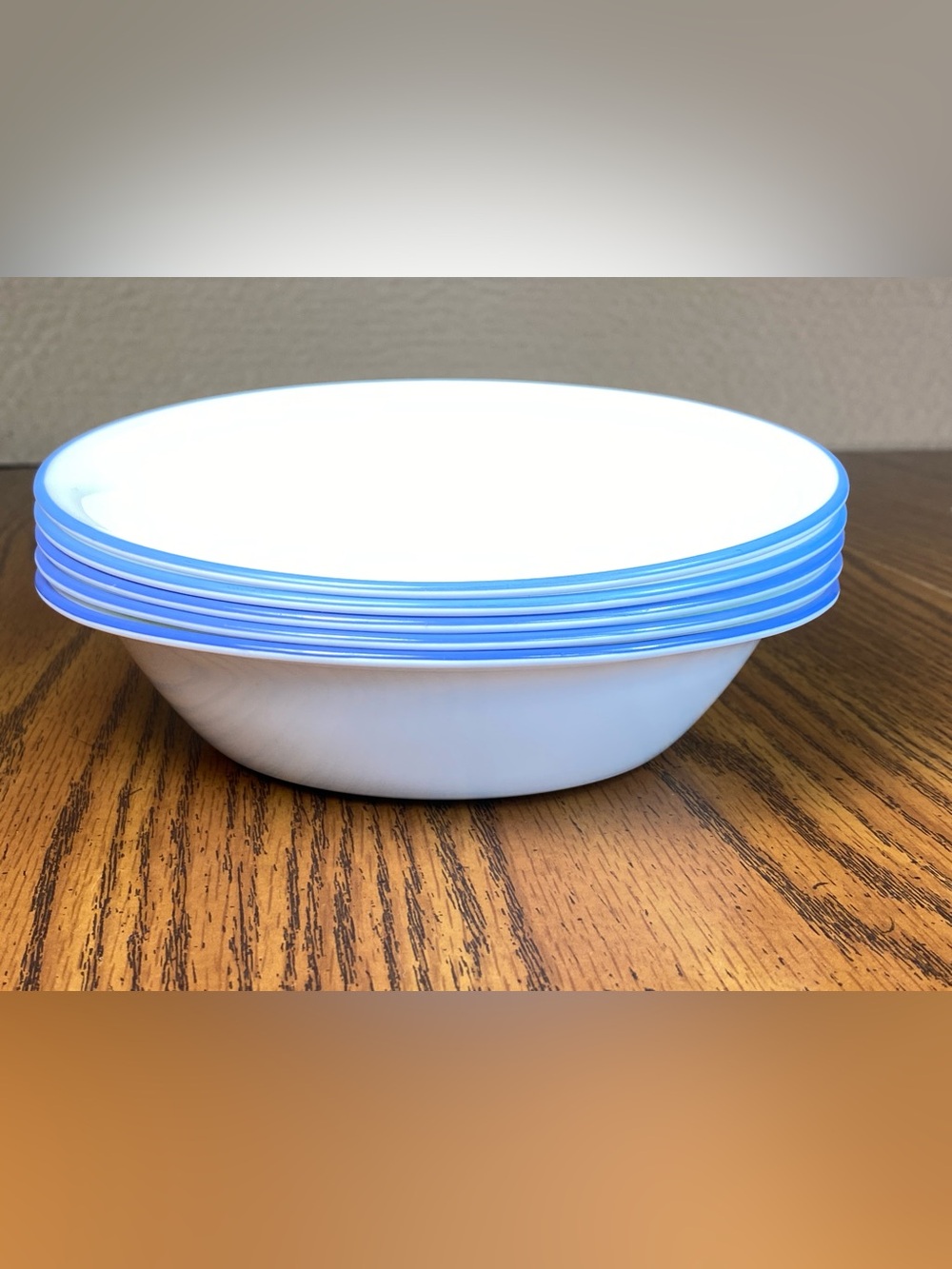 5 Corelle Rimmed Soup Cereal Bowls 7 1/4” x 1 3/4”